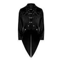 GUZOM HALLOWEEN kostimi za muškarce - Jesen i zimsko vintage Gotic Slim Fit Comfy srednjovjekovna renesansna jakna crna veličina 3xl