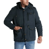 Muške casual dukseve gusta topla zimska jakna sa džepnim crtežnim gumbom prema dolje s dugim rukavima zimska jakna plava s
