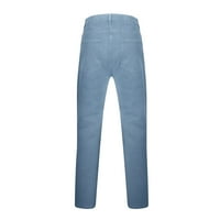 Ljetno čišćenje muške hlače za muškarce u trendu u školi za muškarce, ležerne rastezanje, malene traperice modne čvrste boje Jeans Light Blue XXL