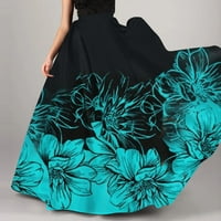 Sayhi haljine za žene cvjetne tiskane duge ljuljačke labave ležerne elegantne točne maxi haljine suknje