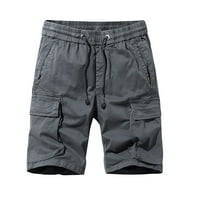 Muškarci Teretni kratke hlače ispod $ Ljetni čvrsti povremeni džepovi crteži sportove kratke hlače ispod $ odjeća tamno siva veličina 8