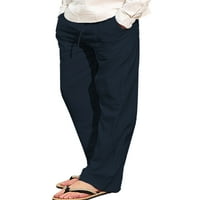 Pamučne kućne pantalone za muške ljeto plus veličine labave joge čipke pantalone sa džepovima