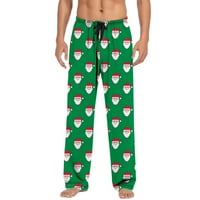 Frehsky muške hlače Božićne muške casual pantalone Pajama hlače sa crtežom i džepovima Božićni poklon zeleni