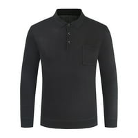 Bazyrey muške majice Grafički dugi rukav super mekana majica u boji modne golf majice uniforme dugih rukava crna 3xl
