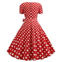 Haljine za žene Ahomtoey Fashe Womens Line Flare Vintage haljina Bowknot Prom Swing kratki rukav Polka