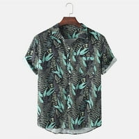 Zermoge muškarci majice bluze na čišćenju prodaje muškarci proljeće ljetno casual tam tiskane kratke rukave na plaži na plaži Top bluza