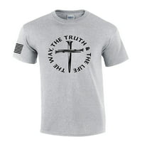 Isuse onako kako istina Život John 14: Pismo Nail majica Isus Muške Christian Majica kratkih rukava Grafički tee-Sports Grey-XXL
