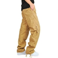 Yuwull velike i visoke teretne hlače za muškarce Muškarci Čvrsti povremeni više džepova na otvorenom
