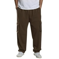 QXUTPO muške hlače labave sportske pantalone pantalone pantalone struk džep u konopci u konopci