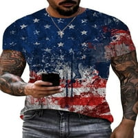 Glonme Muns T majica Američka zastava Ljetne vrhove Dan neovisnosti Majica Sport Modna bluza Casual