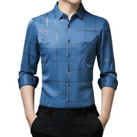 PIMFILM Bluze kratkih rukava za muškarce muški povremeni urban stilski tanak fit kratki rukav s majicom