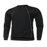 Glonme patchwork dukserirt za muškarce Regularni fit zimski najniži povremeni pulover za vrat crni m