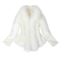 Žene FAU pelt kaput elegantna gusta topla nova modna gornja odjeća lažna jakna za pelt