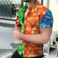 Muška ljetna tanka fit na havajskim majicama modno dugme niz kratkih rukava majica
