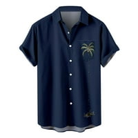 Havajska majica za MONG dugme dolje Ljetni tropski print kratkih rukava labavi fit cartigan tees bluza
