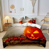 Halloween Duvet Cover, Pumpkin uzorak trik ili tretiranje posteljine za djecu za tinejdžere, prekrivač