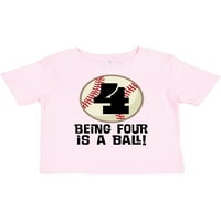 Inktastični 4. rođendan bejzbol dječaka godina stari poklon dječački majica malih majica ili mališana