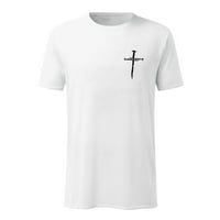 Košulje za muškarce muško ljetni casual poprečni ispis majica bluza okrugli vrat kratkih rukava majica majica bijela