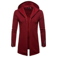 PXIAKGY zimski kaputi za muškarce Muški kapuljač sa kapuljačom sa zatvaračem sa kaputom od kaputa Cardigan dugih rukava bluza crvena + xl