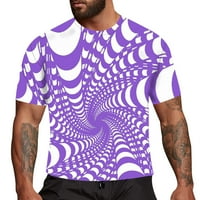 Muška košulja za vježbanje 3D Novelty 3D 3D print Crewneck Skraćena ljetna casual bluza majica Purple