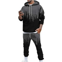 Cotonie Dukset za muškarce postavljeni casual hoodie + sportske hlače Grafički sportski sportski pulover dukserice