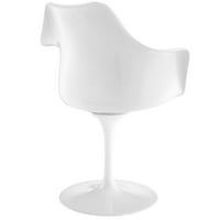 Moderni urbani suvremeni ručni fotelja za ručavanje 2, bijele plastike