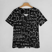 Hemija Blackboard Ženska majica kratkih rukava Labavi fit grafički tees V bluza za bluze Ležerne prilike