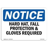 Obavijesti znakovi - Hard Hat Fall Zaštita i rukavice Potrebni znak