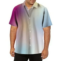 Muške majice gradijentne boje casual majica s kratkim rukavima dolje majica na plaži
