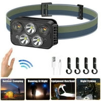 LightLamp punjivi senzor motion baklje baklje svjetiljke vodootporne USB farove s podesivom trakom za glavu za noć trčanje kampovi za odrasle i djecu
