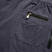 Očev dan dane ispod 10 USD, AXXD čvrsti dugme-Zip Multi-džepni ravni teretni pantalone za čišćenje golf