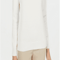Karen Scott ženski pamuk mock vrat pulover bijele veličine sitnice