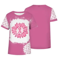 Fanxing majica za karcinom žena, ružičaste vrpce Shirts Rice Cancer Shirts, Tie-Dye Ispis Inspirational Tees S, M, L, XL, XXL, XXXL
