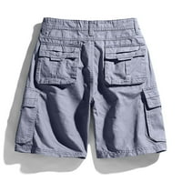 Homodles Muški povremeni teretni kratke hlače - Ležerne potplate Boja kratke hlače Siva veličina XL