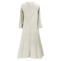 Zpanxa Maxi haljina za žene Retro stil tiskani s dugih rukava s dugim rukavima neregularne duge haljine
