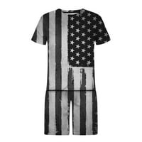 Yanhoo Muške četvrti julske kratke hlače Aistria American Day Majica kratkih rukava Shorts TrackSit set