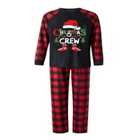 Porodica Treegren Uklapajući božićne pidžame, baby rhoper slovo Božićni šešir Ispis dugih rukava + plažene hlače za spavanje
