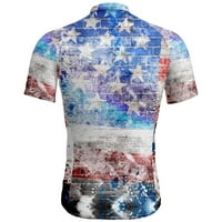 Muškarci Ležerni dan Neovisnosti Ispiši STANAR SOLLAR patentni zatvarač Biciklistička odjeća Utaknuta bluza s kratkim rukavima