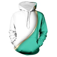 HFYIHGF 3D Print Hoodie za muškarce Plus size Funny Novelty Grafički zrak sa kapuljačom modni dugi rukavi Lagani pulover vrhovi sa džepom MINT Green 3xl