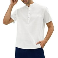 Didtye Muška ljetna casual top košulja od pune boje košulje kratkih rukava sa kratkim rukavima modna majica labava bluza vrh