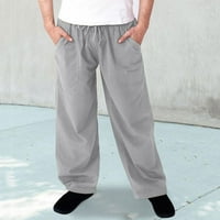 Znojeće hlače za muškarce čišćenje muške ljetne trendi izvlačenje elastične pune boje labave casual pantalone