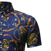 Yunmic košulje za čišćenje ljeta Muški casual kratkih rukava Tisak kardigana za oblikovanje navratnika