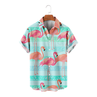 Blue Flamingos Boys Hawaiian majica cvjetni ispis kratkih rukava odjeća za odmor na plaži dolje majice