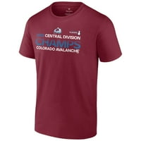 Muška fanatika brendirana Burgundija Colorado Avalanche Central Division Champions majica