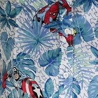Muška marvel Avengers Hawaiian Gumb za ispis niz majicu svijetlo plavi medij
