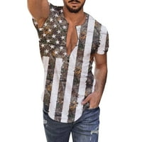 Sportske košulje Nova nacionalna zastava Dan Muška kosa Zipper kratki rukav Ležerni okrugli vrat majica