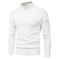 Košulje za muškarce Dugi rukav Visoki vrat Klintni pulover Duks gornji kaput White 2xl
