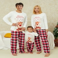 Podudaranje porodične pidžame postavlja Božićni PJ-ov odmor Božićni jelen tiskano za spavanje sa plaičnim hlačama