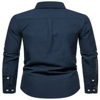 Bomotoo muns casual tunika majica rever vrat obična bluza jesen basic solid boju vrhovi mornarskog plavog 3xl