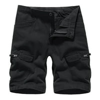Teretne hlače za muške modne casual čvrste boje Multi džepni kopč za zatvarač na otvorenom kratke hlače
